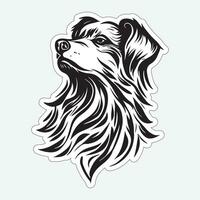 Dog art black and white sticker for printing vector