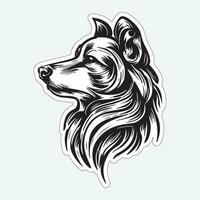 Dog art black and white sticker for printing vector