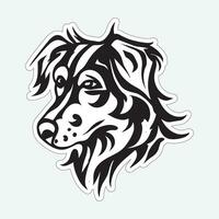 Dog art black and white sticker for printing vector