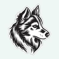 Dog art black and white sticker for printing vector