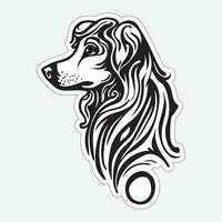 Dog art black and white sticker for printing vector