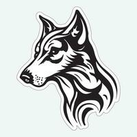 Dog art black and white sticker for printing vector