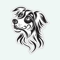 Dog art black and white sticker for printing vector