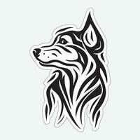 Dog art black and white sticker for printing vector