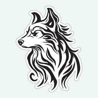 Dog art black and white sticker for printing vector