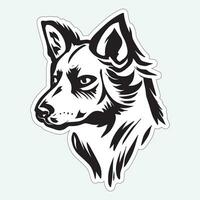 Dog art black and white sticker for printing vector