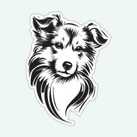 Dog art black and white sticker for printing vector