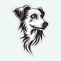 perro Arte negro y blanco pegatina para impresión vector