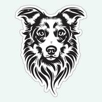 Dog art black and white sticker for printing vector