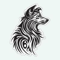 Dog art black and white sticker for printing vector