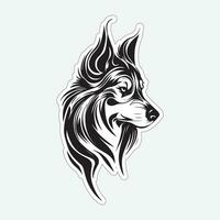 Dog art black and white sticker for printing vector