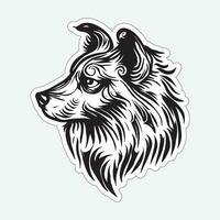 Dog art black and white sticker for printing vector