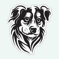 perro Arte negro y blanco pegatina para impresión vector