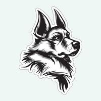 Dog art black and white sticker for printing vector