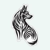 Dog art black and white sticker for printing vector