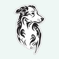 Dog art black and white sticker for printing vector