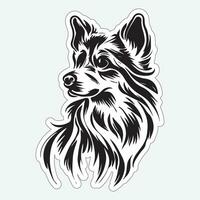 Dog art black and white sticker for printing vector