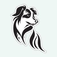 Dog art black and white sticker for printing vector