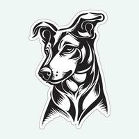 Dog art black and white sticker for printing vector