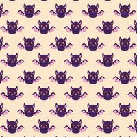 halloween seamless pattern in flat design vector