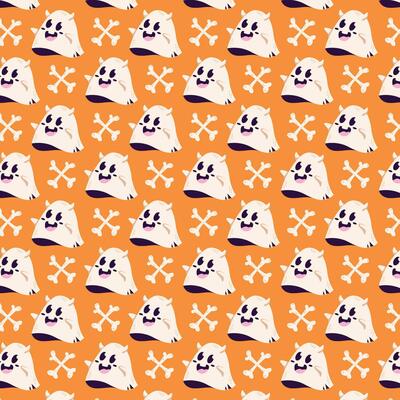 halloween seamless pattern in flat design
