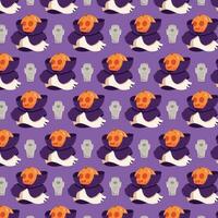 halloween seamless pattern in flat design vector