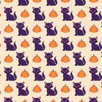 halloween seamless pattern in flat design vector