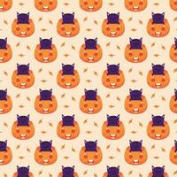 halloween seamless pattern in flat design vector