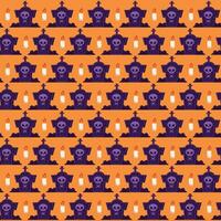 halloween seamless pattern in flat design vector