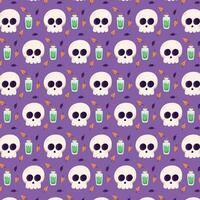 halloween seamless pattern in flat design vector