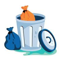 Trendy Trash Bin vector