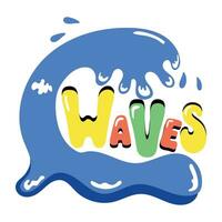 Trendy Sea Waves vector