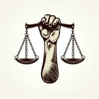 Law and justice symbol. Scales of justice, human rights day photo