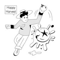 Trendy Happy Harvest vector