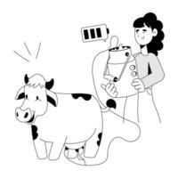 Trendy Dairy Farmer vector