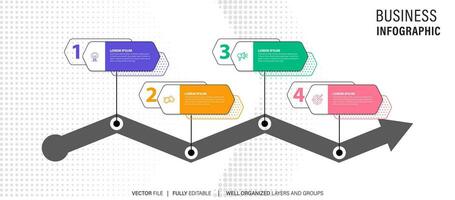 visualización de datos comerciales. diagrama del proceso. elementos abstractos de gráfico, diagrama con pasos, opciones, partes o procesos. plantilla de negocio vectorial para presentación. concepto creativo para infografía. vector