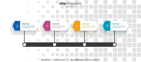 Growth opportunity infographic chart design template. Editable infochart with icons. Instructional graphics with 4 step sequence. Visual data presentation. Arial, Merriweather Sans fonts used vector