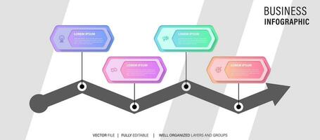 Steps business data visualization timeline process infographic template design with icons vector