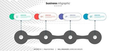 Vector Infographic arrow design with 4 options or steps. Infographics for business concept. Can be used for presentations banner, workflow layout, process diagram, flow chart, info graph