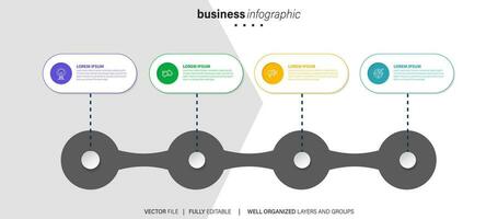 vector infografía flecha diseño con 4 4 opciones o pasos. infografia para negocio concepto. lata ser usado para presentaciones bandera, flujo de trabajo disposición, proceso diagrama, fluir cuadro, informacion grafico