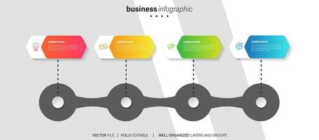 creativo concepto para infografía con 4 4 pasos, opciones, partes o procesos. negocio datos visualización. vector