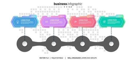 creativo concepto para infografía con 4 4 pasos, opciones, partes o procesos. negocio datos visualización. vector