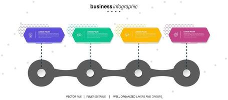 Creative concept for infographic with 4 steps, options, parts or processes. Business data visualization. vector