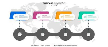 Creative concept for infographic with 4 steps, options, parts or processes. Business data visualization. vector