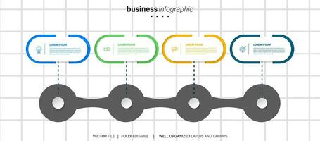 Progreso bar. paso proceso gráfico indicador diseño, aplicación resumen interfaz elemento, sitio web color descargar escenario. vector infografía conjunto