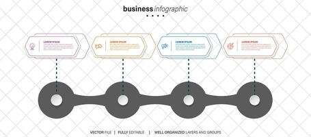 creativo concepto para infografía con 4 4 pasos, opciones, partes o procesos. negocio datos visualización. vector