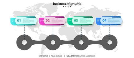 Progreso bar. paso proceso gráfico indicador diseño, aplicación resumen interfaz elemento, sitio web color descargar escenario. vector infografía conjunto