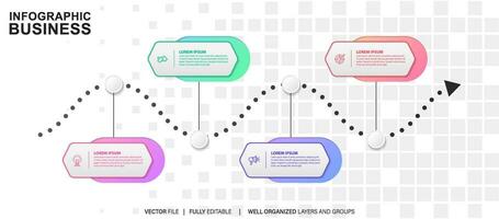 nuevo producto desarrollo infografía gráfico diseño modelo. editable infochart con iconos instructivo gráficos con 4 4 paso secuencia. visual datos presentación. vector