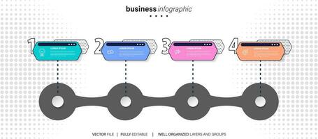 Elements infographic idea circle colorful with 4 step vector