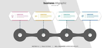 elementos infografía idea circulo vistoso con 4 4 paso vector